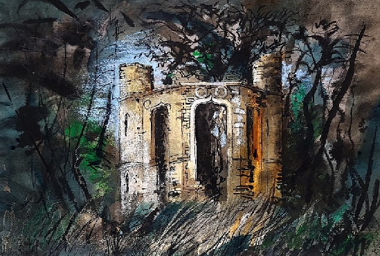 John Egerton Christmas Piper - Dinton Folly (now part of Dinton Castle)
