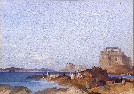 Sir. William Russell Flint, RA, PRWS - Figures Along the Shore