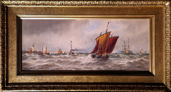 Thomas Bush Hardy - Busy Shipping off a Jetty