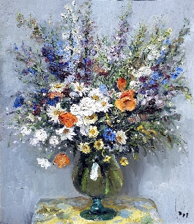Nature Morte dans un Vase en Verre