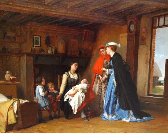 Charles Baugniet - La Visite a la Nourrice