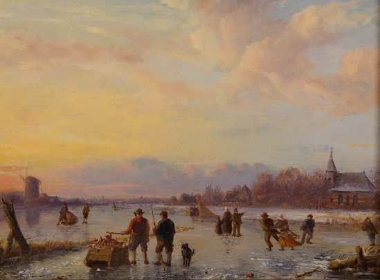 Nicolaas Johannes Roosenboom - A Winter Morning on the Ice