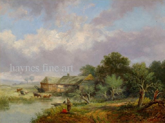 Alfred Pettitt - Fishing in the Stream