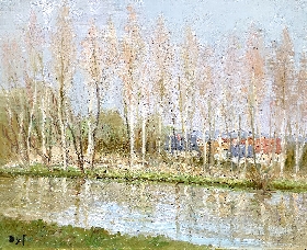 Ligne d&rsquo;Arbres le Long de la Rivi&egrave;re