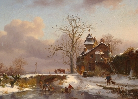 Figures Skating on a Frozen River