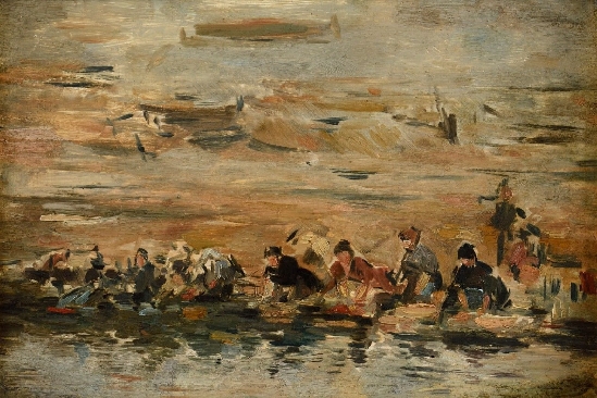 Eugene Boudin - Washers on the banks of La Touques