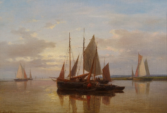 Abraham Hulk Snr - Fishing Boats in Calm Water