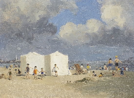 Campbell Archibald Mellon - Beach Tents on Gorleston Beach