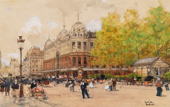 Luigi Loir - La Rue Sevres et le Bon Marche