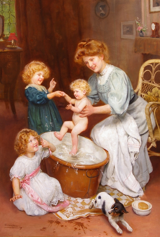 Arthur John Elsley - Baby's Bath Time