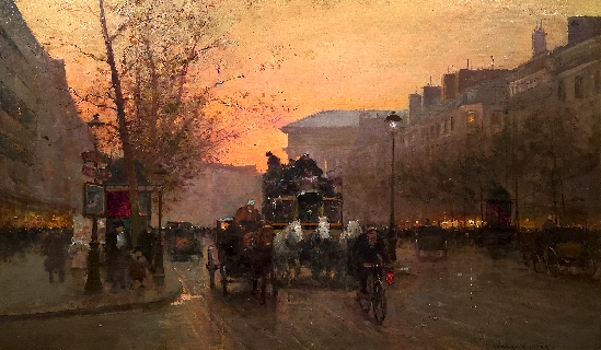 Edouard Leon Cortes - Place de la Madeleine le Soir